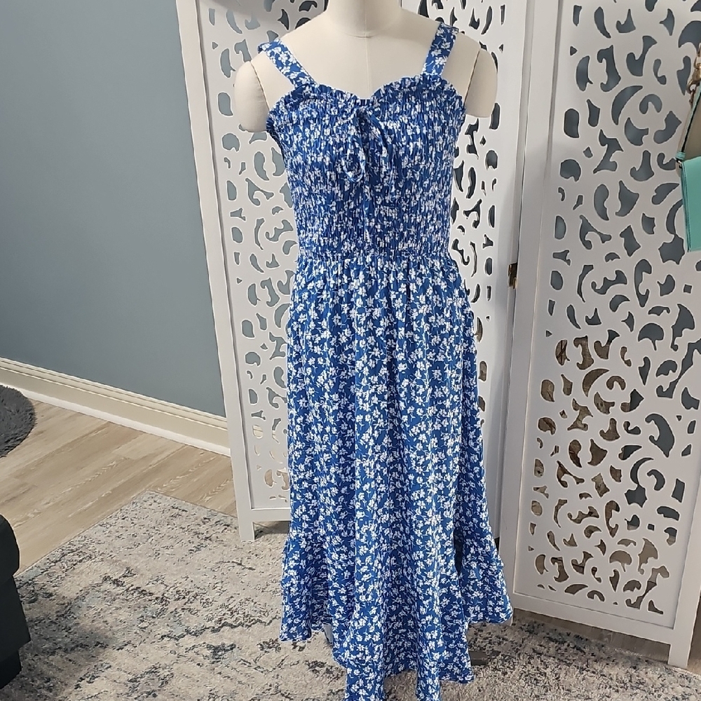 Grace Karin Blue and White Floral Dress